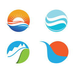 Fototapeta premium River vector icon illustration logo design