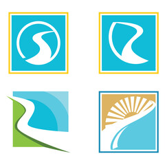River vector icon illustration logo design