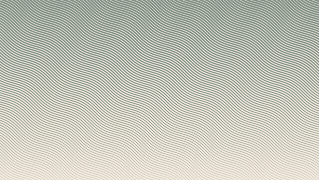 Parallel Hatching Wavy Ripple Lines Halftone Pattern Abstract Vector Smooth Gradient Pale Green Texture Isolated On Light Background. Half Tone Art Graphic Oblique Etching Strokes Aesthetic Wallpaper