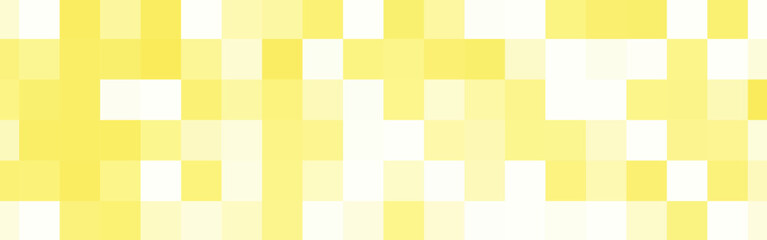 Abstract white and yellow gradient square mosaic banner background. Vector illustration.