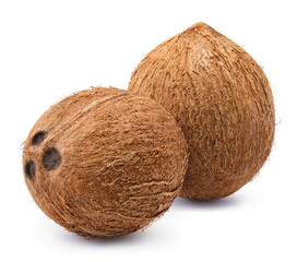 Delicious coconuts, isolated on white background
