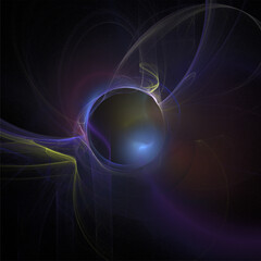 graphic black and blue space illustration, star system, rendering, design