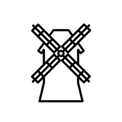 medieval windmill - vector icon