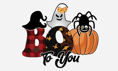 Boo To You Halloween Sublimation T-Shirt Design