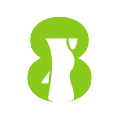 Letter 8 Foot Treatment Logo and Foot Surgery Logo Template Concept with Foot Care