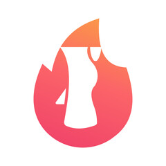 Foot Care Logo Concept with Fire Shape. Foot Surgery and Treatment Logo