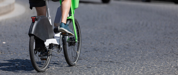 Vélo en libre service gros plan