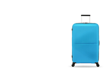 Blue suitcase isolated on white background