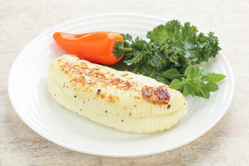 Roasted traditional cheese haloumi