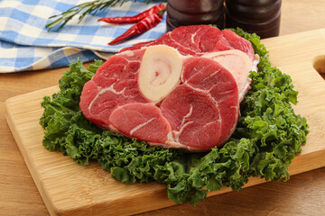 Raw ossobuco beef meat for cooking