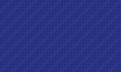 Seamless vector background geometric pattern design. Perfect for fabric textures, wrapping paper art and wallpapper illustration. This vector graphic contais a blue background and orange line grid.