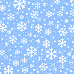 seamless pattern with snowflakes in magical color- sky blue. Perfect for gift card/ wallpaper/ backdrop/ wrapping, etc.