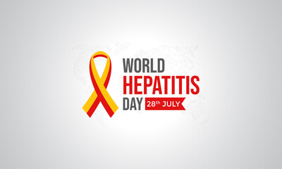 World hepatitis day vector ribbon on white background