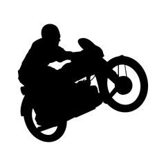 vintage motorcycle racer silhouette