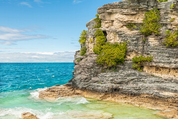 The Indian Head Cove in The Bruce Peninsula National Park, Ontario, Canada near The Grotto, Bruce...