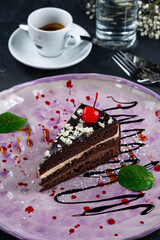 Italian slice of chocolate cake