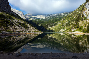 Lake of Krn (Krnsko Jezero) Landscape in a Summer Morning - Triglav national park, Jjulian Alps Slovenia
