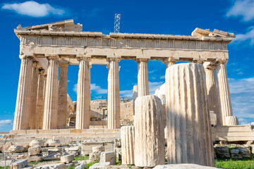 The Parthenon in the Acropolis of Athens Greece