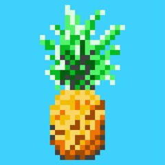 pixel pineapple pixel art illustration