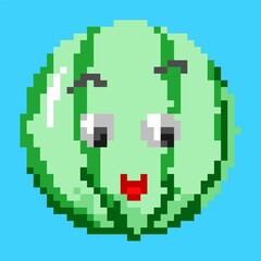 Obraz premium pixel watermelon pixel art illustration