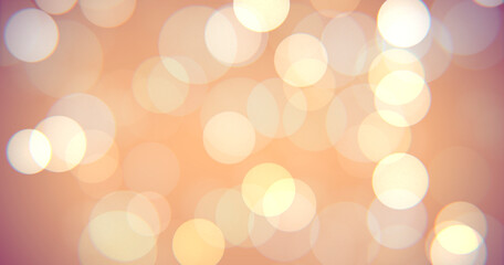 Abstract multicolored soft bokeh circles background. Christmas holiday concept orange, yellow...