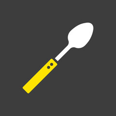 Large spoon vector glyph icon. Kitchen appliances