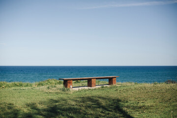 wooden chair on the beach