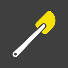 Silicone kitchen spatula vector glyph icon