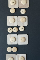 arts and crafts buttons and wooden squares