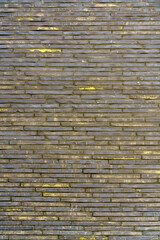 Yellow brick wall. Background of modern interior design.