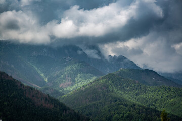 Clouds and Mount Giewont view from Zakopane in summer, Poland