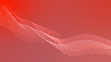 Abstract futuristic wavy stripes. Abstract curved lines on a red background. Vector.