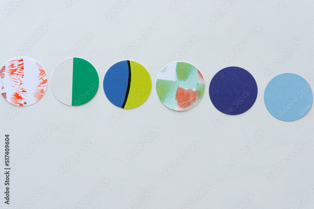 Canvas Prints background with paper circle motifs - isolated horizontal arrangement