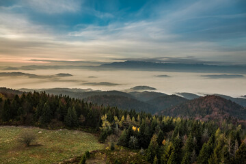 Sunrise in Tatra Mountains in autumn, Poland