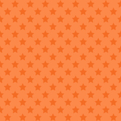 Stars on orange background, starry seamless pattern for wallpaper, wrapping, scrapbooking