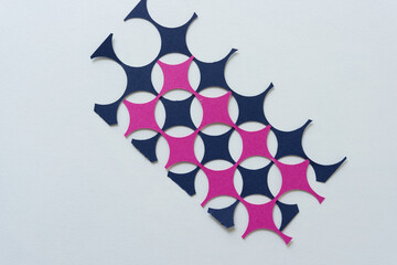 vintage pink and blue paper shape with pattern