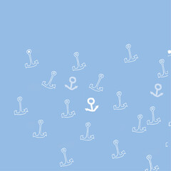 Anchor on a blue background. Creative summer sea background.