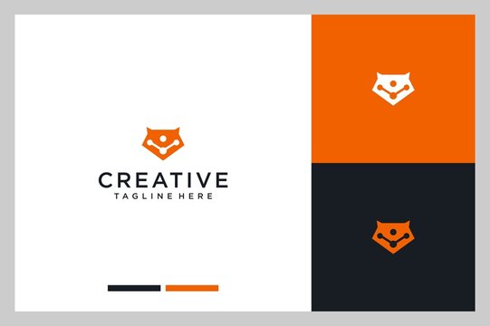 modern tech fox Logo design
