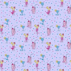 seamless pattern with cocktails
