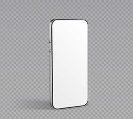 Smartphone screen device rotated positions isolated templates. App concept preview mockup with blank screen display different angels frame. Cell business realistic preview.