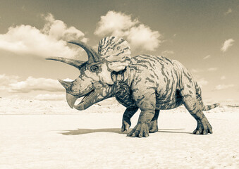 triceratops is walking