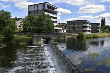 Fototapeta premium Fluss Werre in der Stadt Herford 