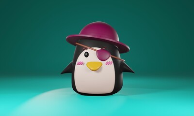 penguin with a background