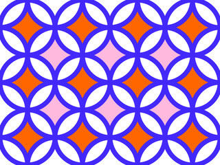 Fototapeta premium Geometric Abstract Circles Moroccan Style Multicolor Retro Design Seamless Pattern Trendy Fashion Colors