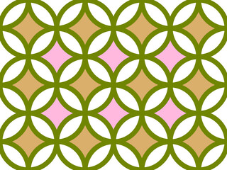 Fototapeta premium Geometric Abstract Circles Moroccan Style Multicolor Retro Design Seamless Pattern Trendy Fashion Colors