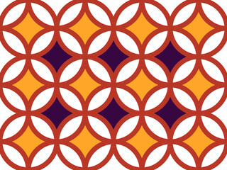 Geometric Abstract Circles Moroccan Style Multicolor Retro Design Seamless Pattern Trendy Fashion Colors