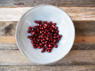Pomegranate Seeds in Bowl