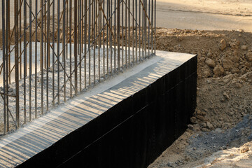 Approximation of reinforced concrete foundation with metal armoring, reinforcement. Durable...