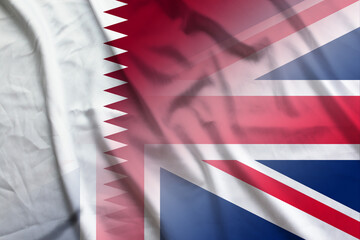 Qatar and England state flag international relations GBR QAT