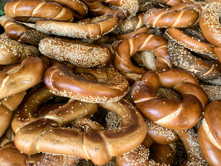 bagels sprinkled with sesame seeds